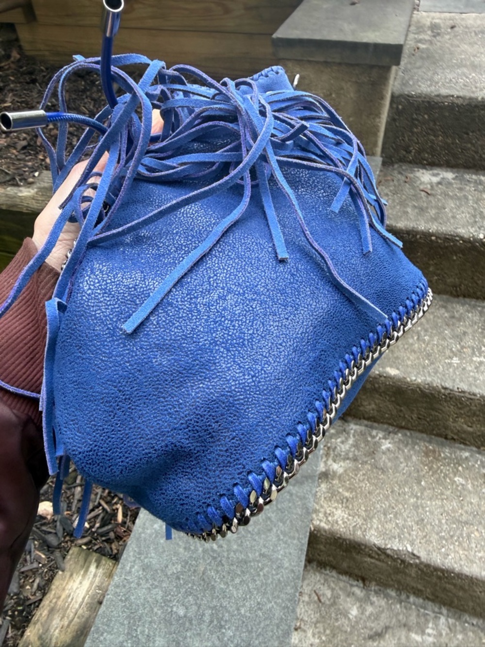 Stella McCartney Shaggy Deer Fringe Falabella Mini Bucket Bag EUC - Picture 8 of 10